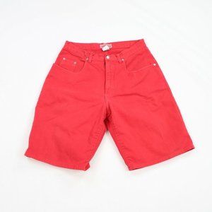 Vtg Guess Streetwear Faded Denim Jean Shorts Red
